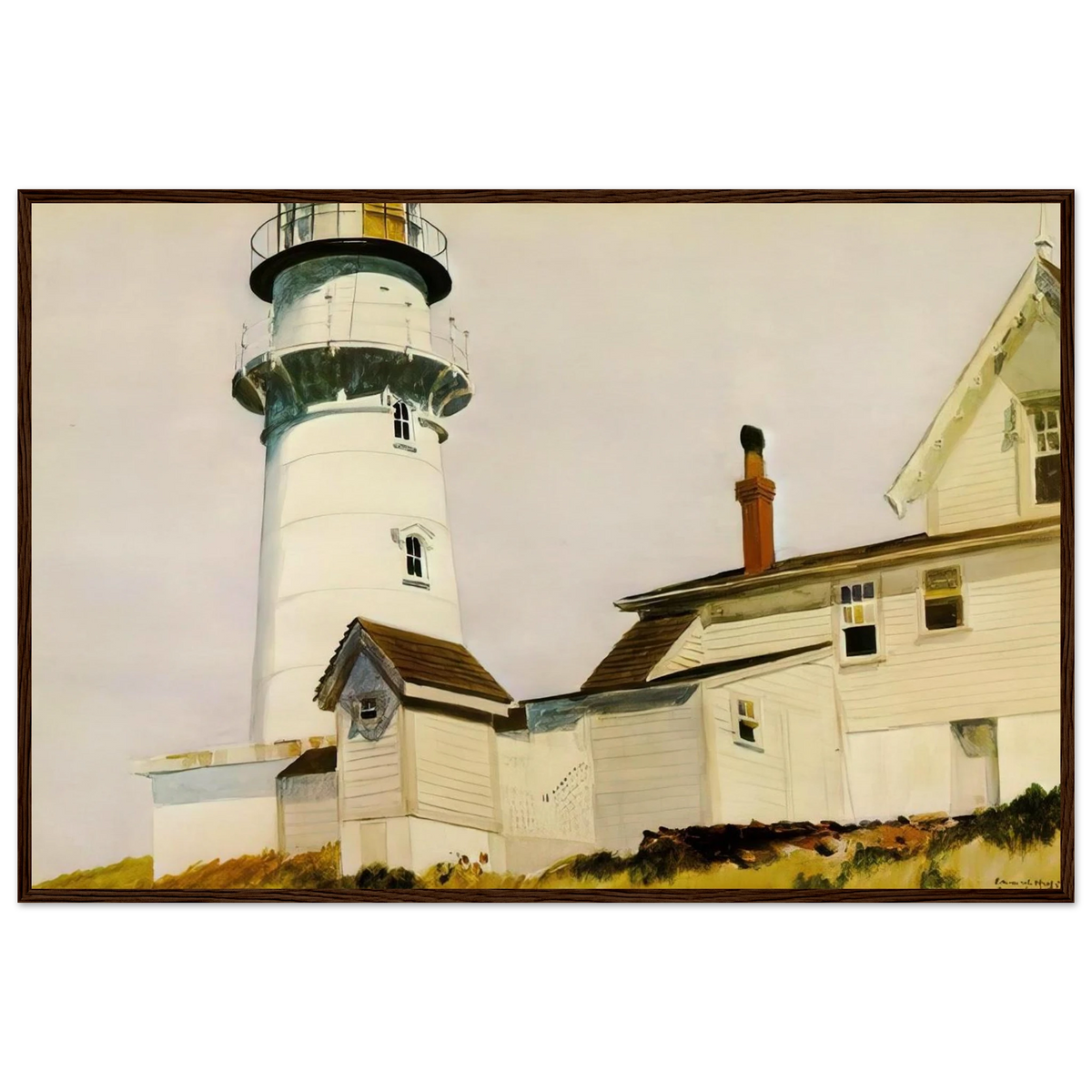 Light at Two lights Framed Poster | Edward Hopper Framed Prints Wall Art | Edward Hopper Print