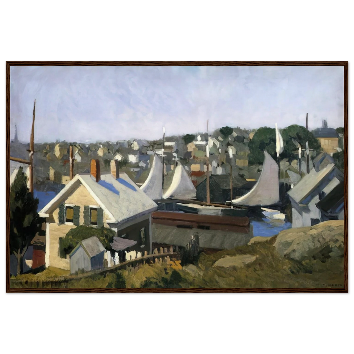 Gloucester Harbor Framed Poster | Edward Hopper Framed Prints Wall Art | Edward Hopper Print