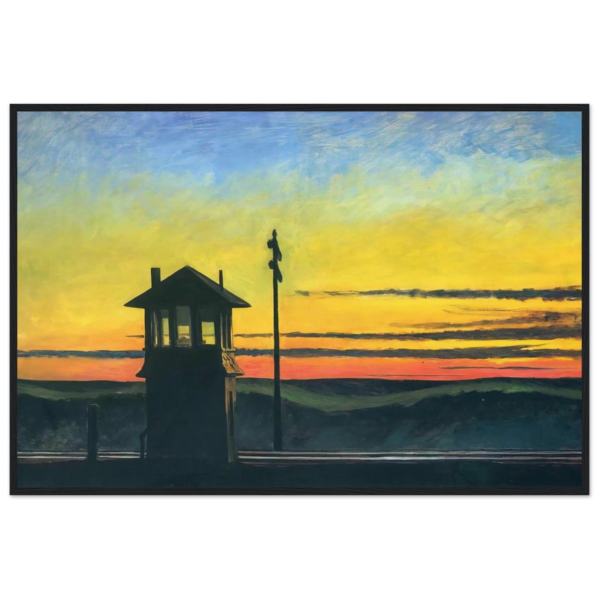 Railroad Sunset Framed Poster | Edward Hopper Framed Prints Wall Art | Edward Hopper Print
