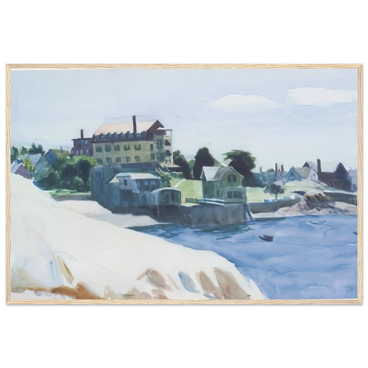 Small Town on Cove Framed Poster | Edward Hopper Framed Prints Wall Art | Edward Hopper Print