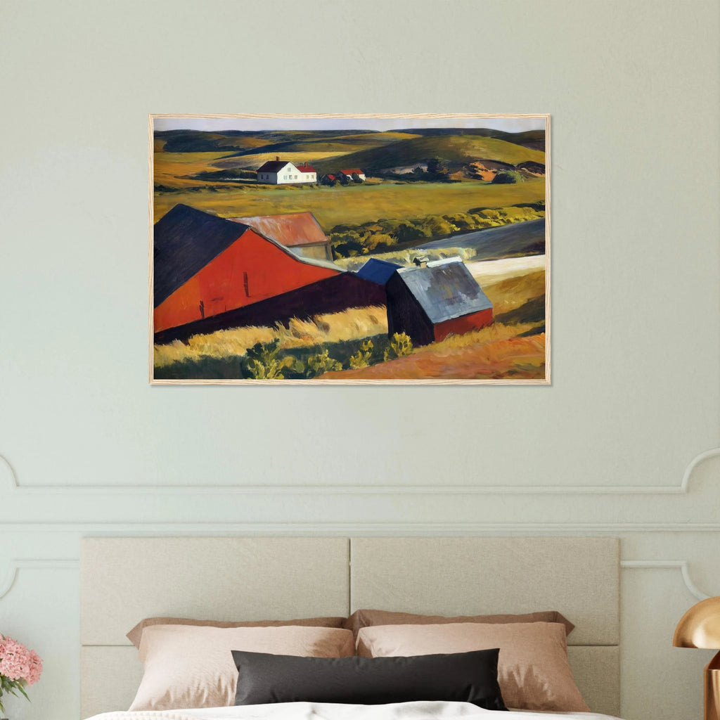 Cobbs Barns and Distant Houses Framed Poster | Edward Hopper Framed Prints Wall Art | Edward Hopper Print