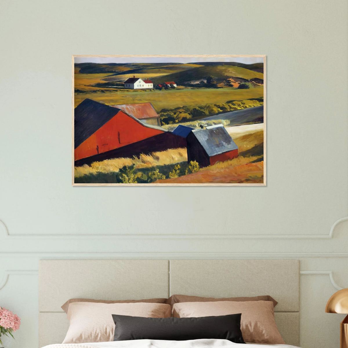 Cobbs Barns and Distant Houses Framed Poster | Edward Hopper Framed Prints Wall Art | Edward Hopper Print