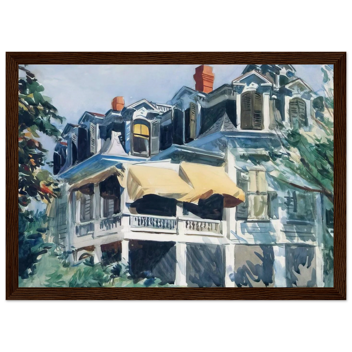 The Mansard Roof Framed Poster | Edward Hopper Framed Prints Wall Art | Edward Hopper Print