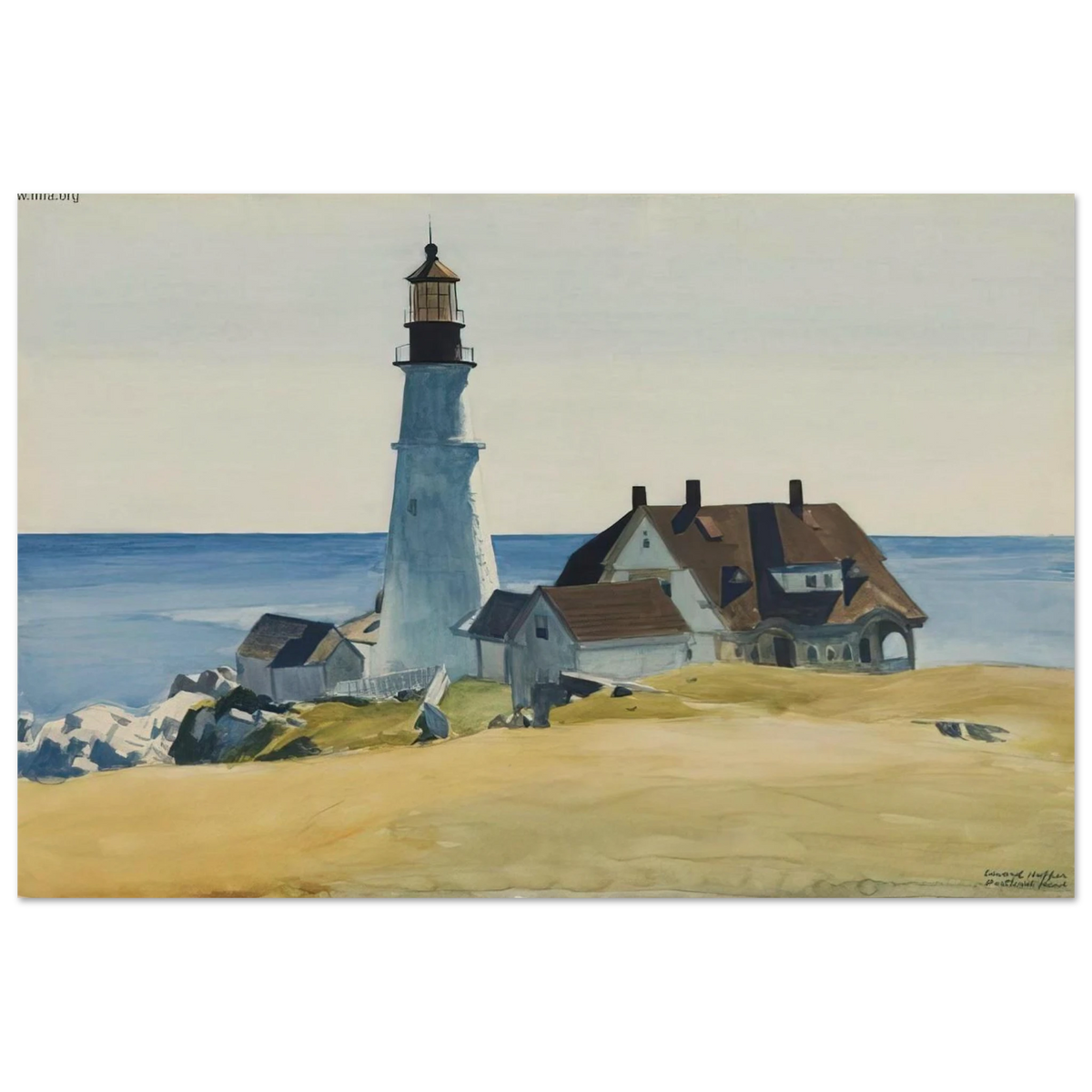 Lighthouse and Buildings, Portland Head, Cape Elizabeth, Maine Poster | Edward Hopper Poster | Edward Hopper Print