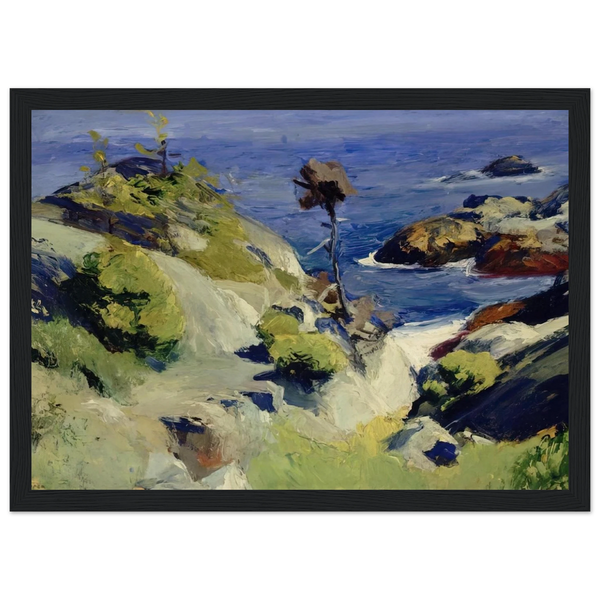 Monhegan Landscape Framed Poster | Edward Hopper Framed Prints Wall Art | Edward Hopper Print
