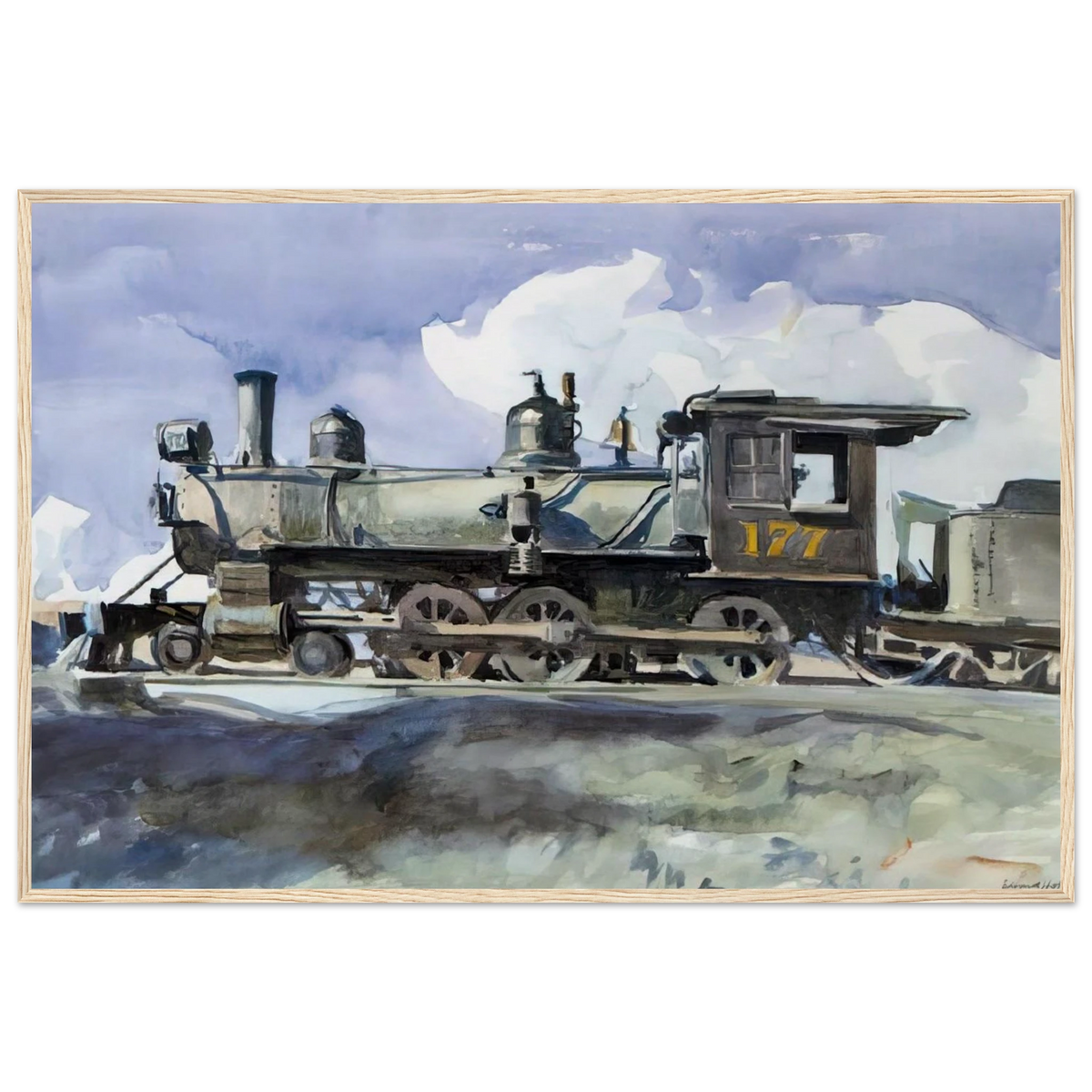 D. and R. G. Locomotive Framed Poster | Edward Hopper Framed Prints Wall Art | Edward Hopper Print