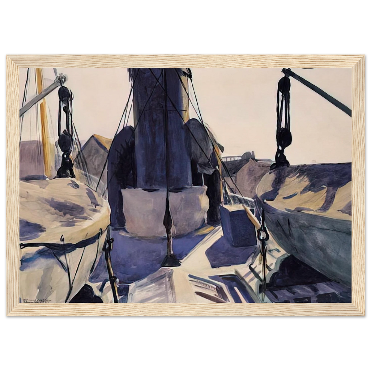 Funnel of Trawler Framed Poster | Edward Hopper Framed Prints Wall Art | Edward Hopper Print