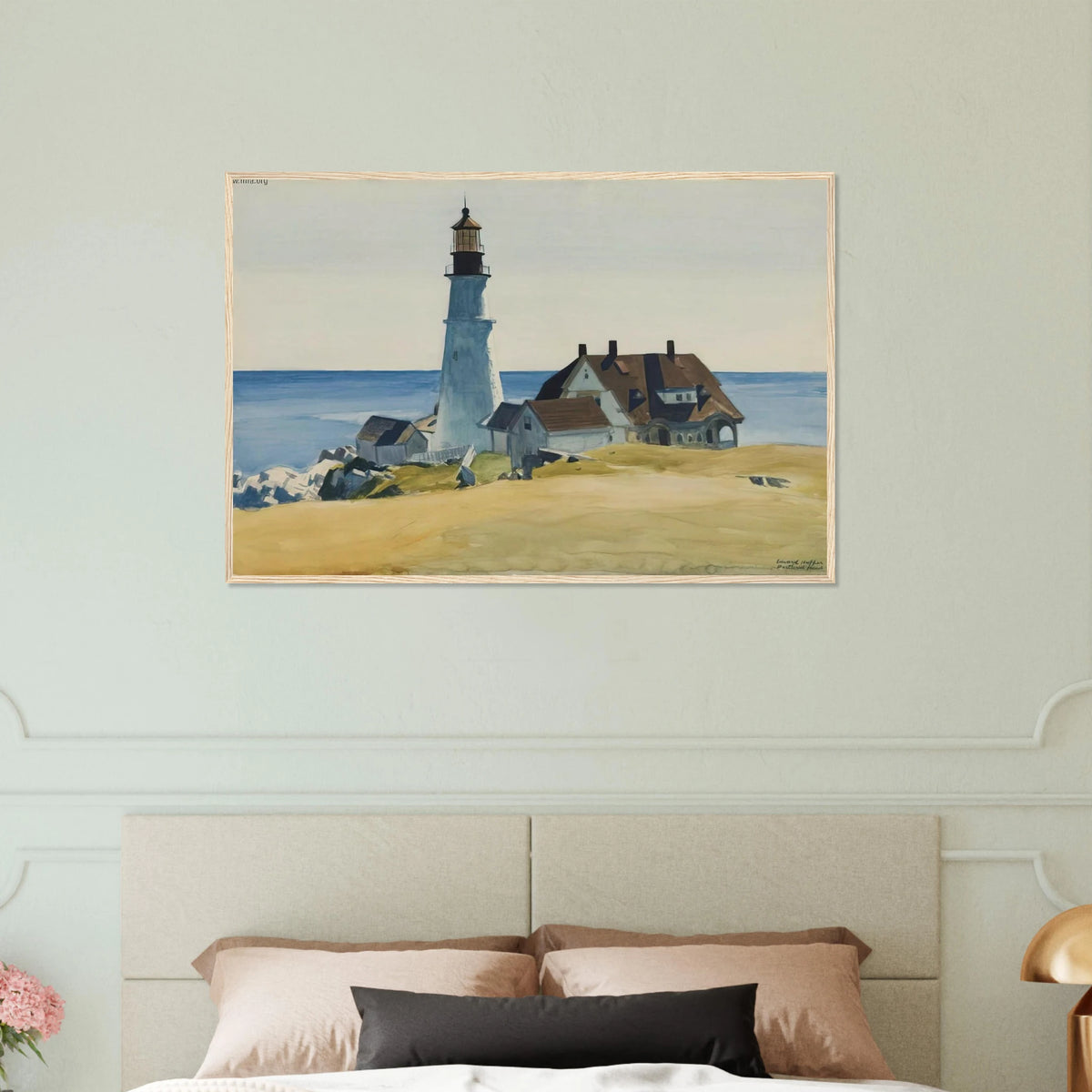 Lighthouse and Buildings, Portland Head, Cape Elizabeth, Maine Framed Poster | Edward Hopper Framed Prints Wall Art | Edward Hopper Print