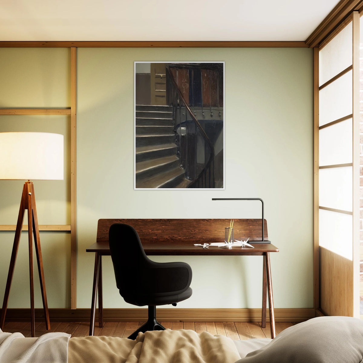 Stairway at 48 rue de Lille, Paris Framed Poster | Edward Hopper Framed Prints Wall Art | Edward Hopper Print