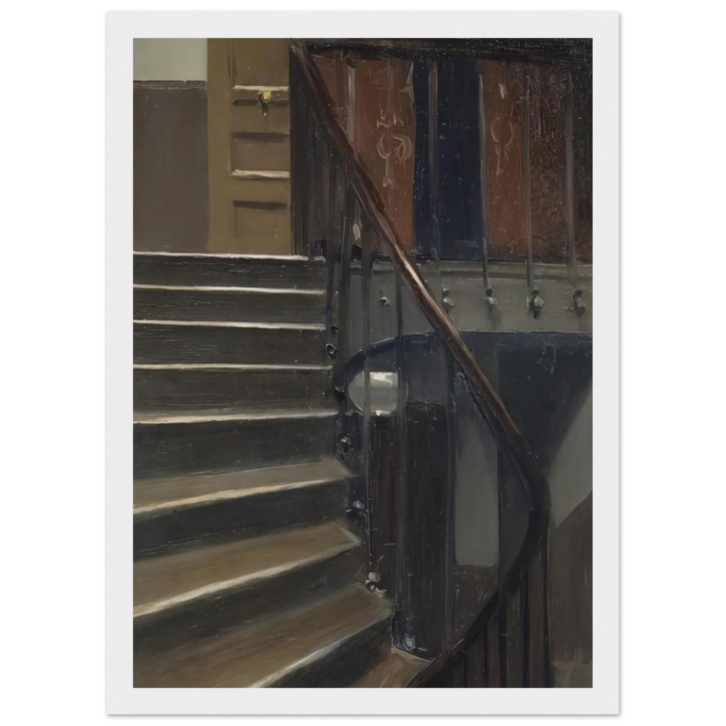 Stairway at 48 rue de Lille, Paris Framed Poster | Edward Hopper Framed Prints Wall Art | Edward Hopper Print