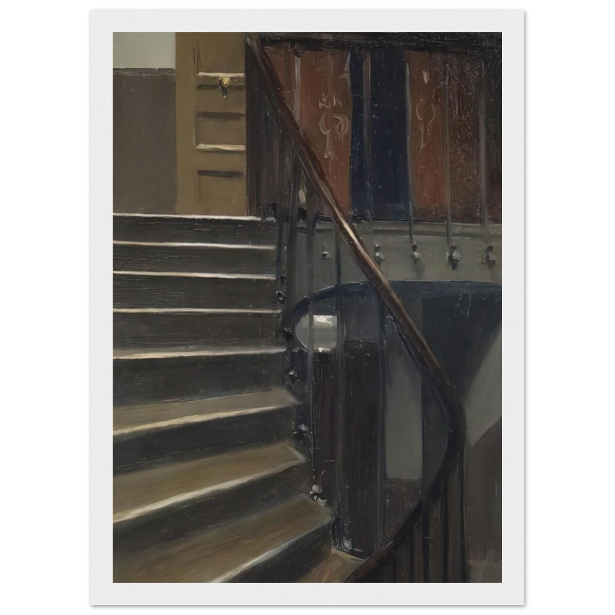 Stairway at 48 rue de Lille, Paris Framed Poster | Edward Hopper Framed Prints Wall Art | Edward Hopper Print