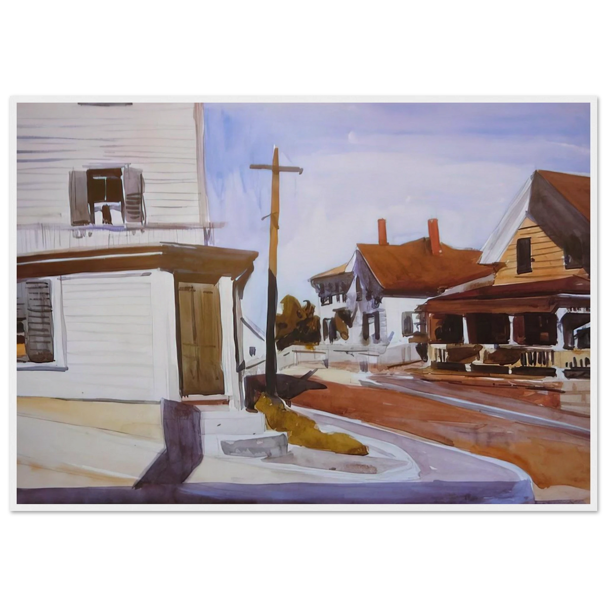 Street Corner Framed Poster | Edward Hopper Framed Prints Wall Art | Edward Hopper Print