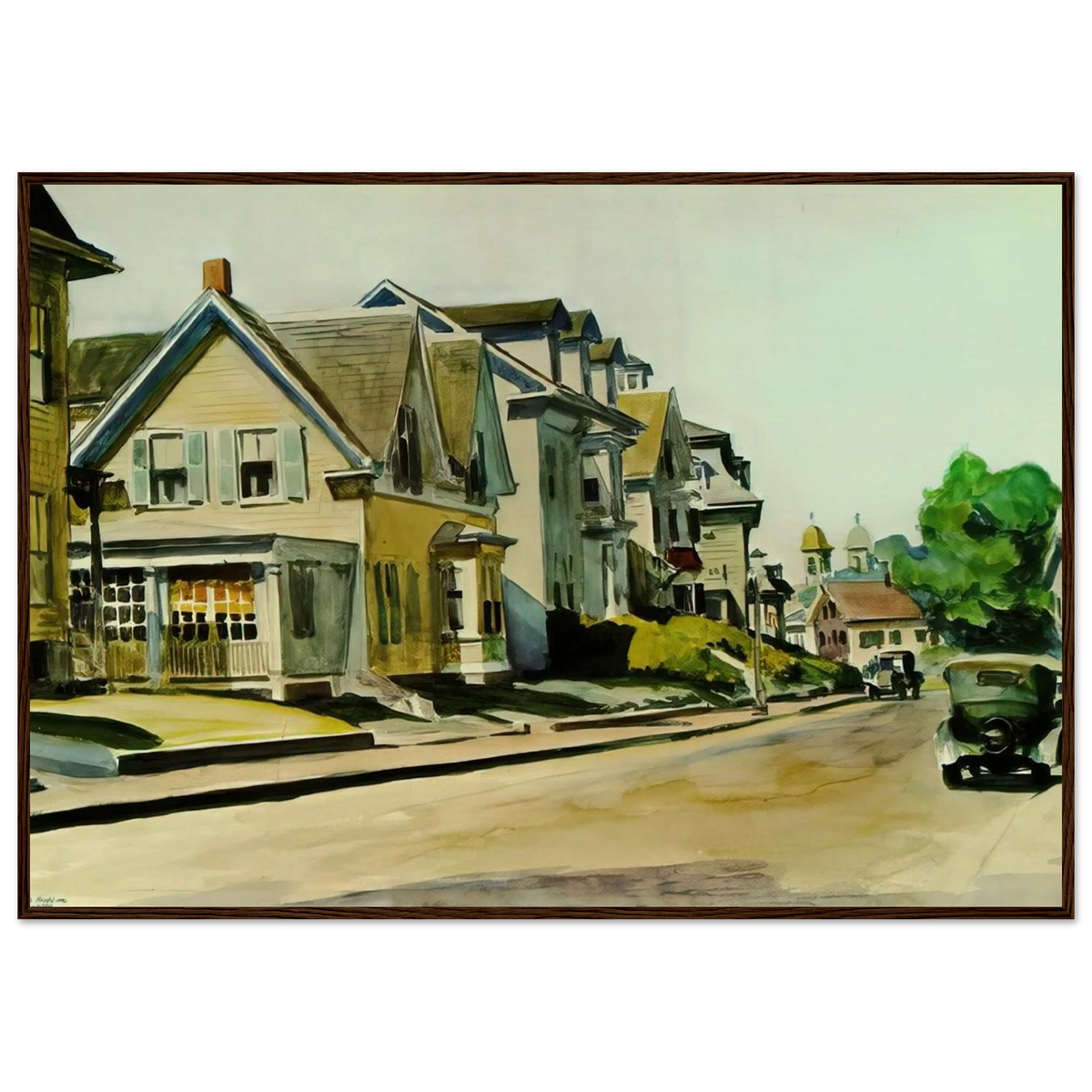 Sun on Prospect Street Gloucester, Massachusetts Framed Poster | Edward Hopper Framed Prints Wall Art | Edward Hopper Print