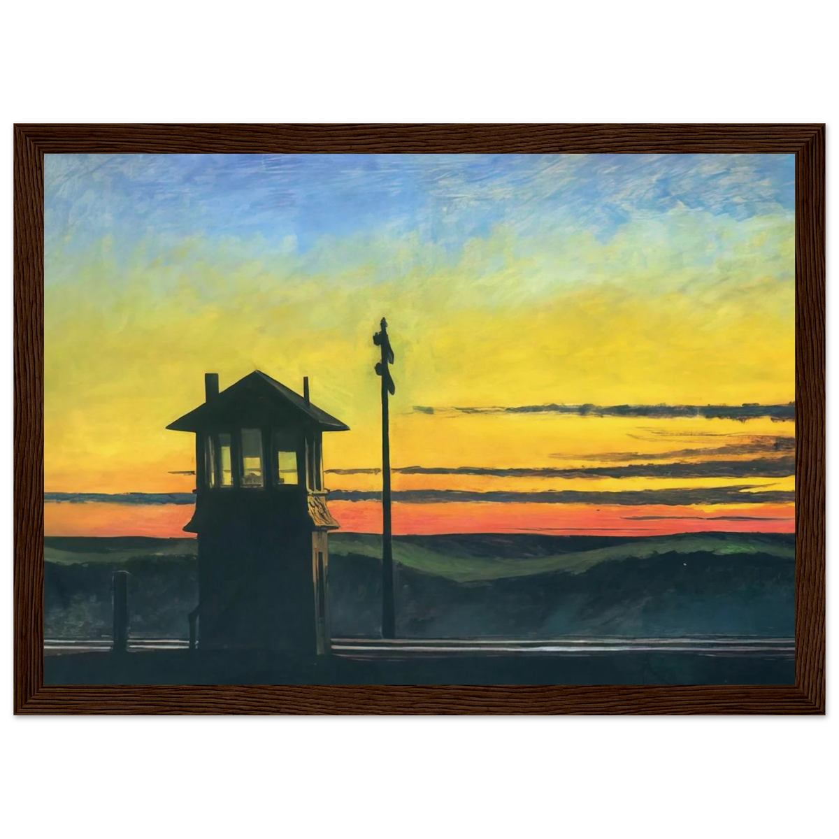 Railroad Sunset Framed Poster | Edward Hopper Framed Prints Wall Art | Edward Hopper Print