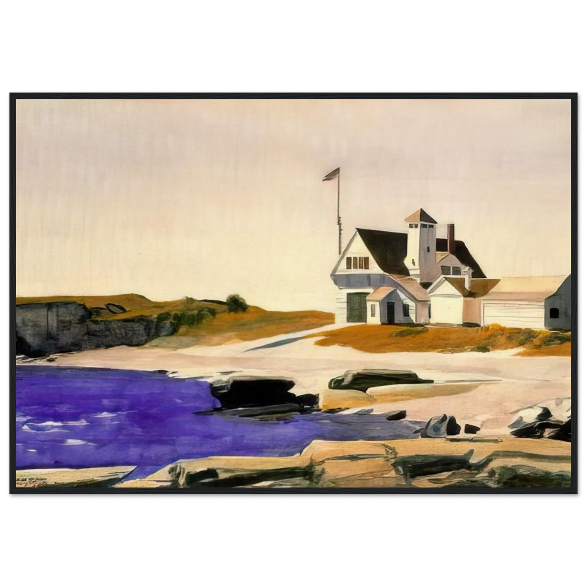 Coast Guard Station, Two Lights, Maine Framed Poster | Edward Hopper Framed Prints Wall Art | Edward Hopper Print
