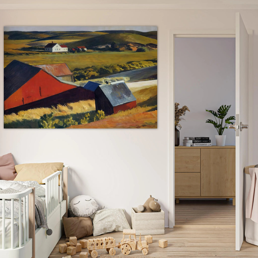 Cobbs Barns and Distant Houses Poster | Edward Hopper Poster | Edward Hopper Print