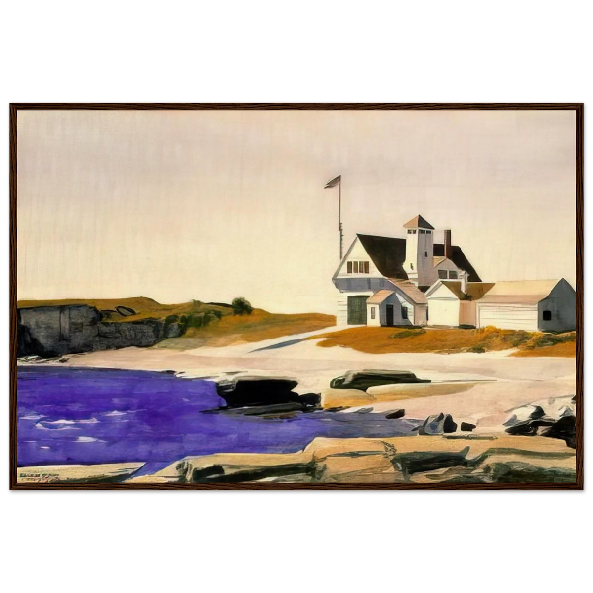 Coast Guard Station, Two Lights, Maine Framed Poster | Edward Hopper Framed Prints Wall Art | Edward Hopper Print