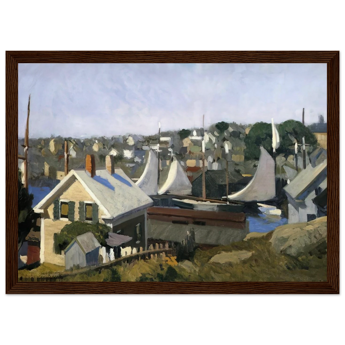 Gloucester Harbor Framed Poster | Edward Hopper Framed Prints Wall Art | Edward Hopper Print