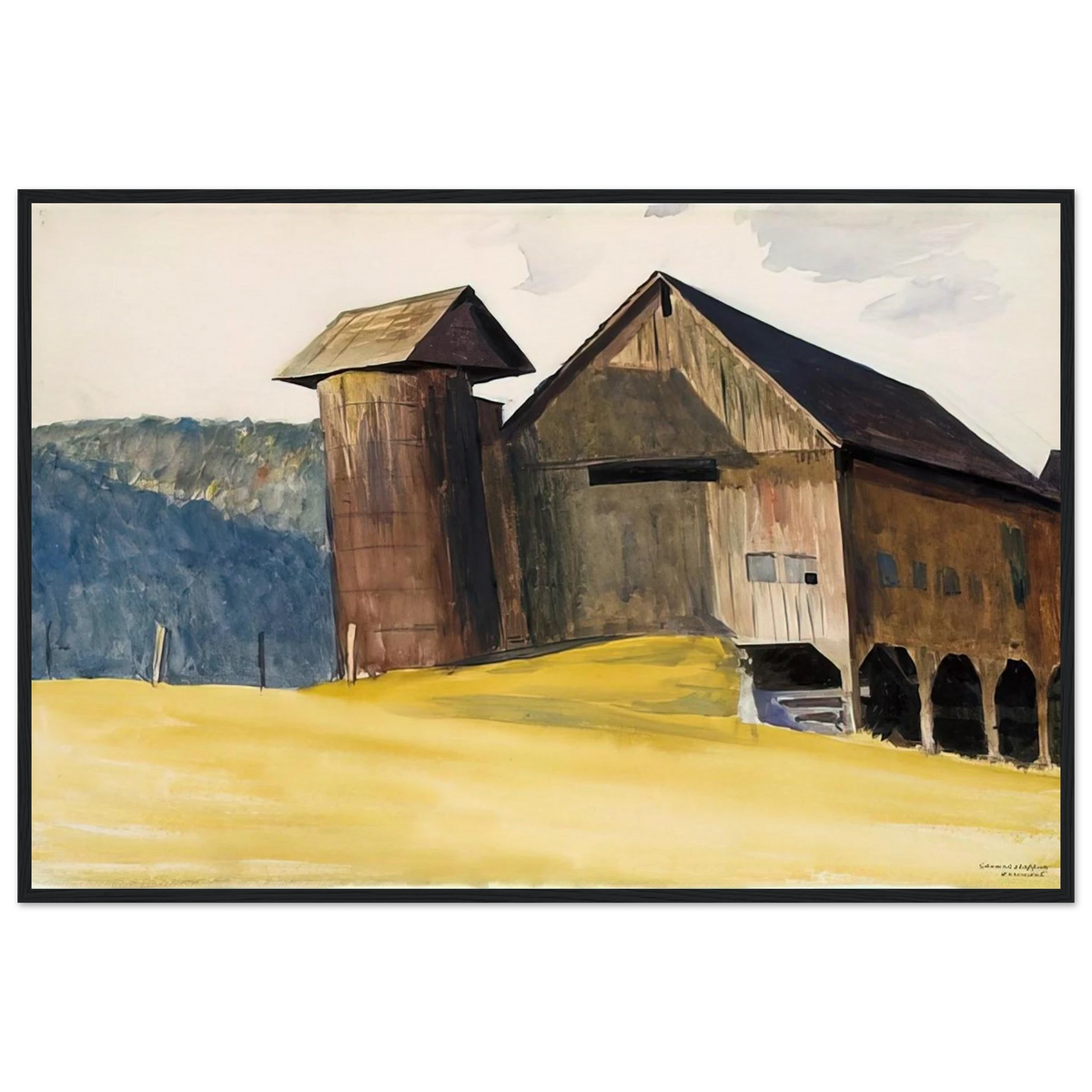 Barn and Silo, Vermont Framed Poster | Edward Hopper Framed Prints Wall Art | Edward Hopper Print