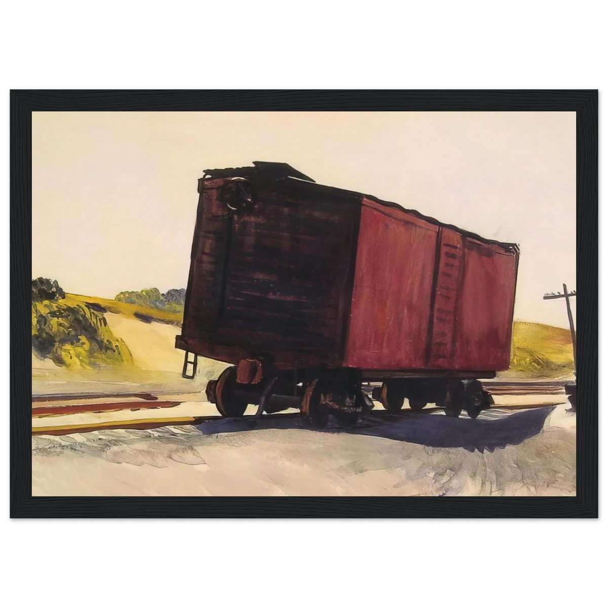 Freight Car at Truro Framed Poster | Edward Hopper Framed Prints Wall Art | Edward Hopper Print