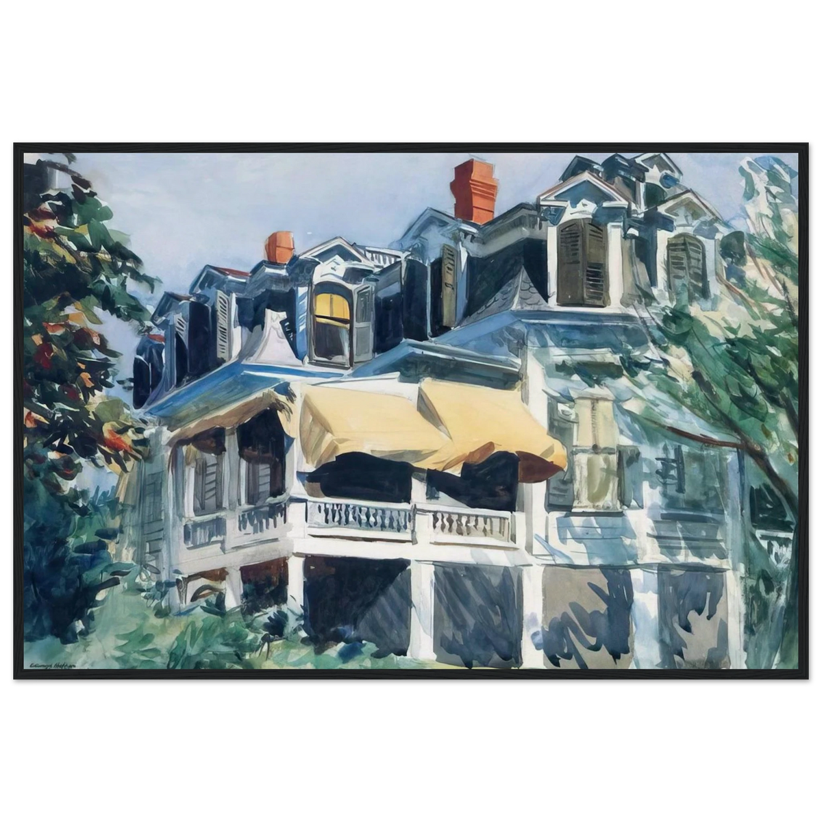The Mansard Roof Framed Poster | Edward Hopper Framed Prints Wall Art | Edward Hopper Print