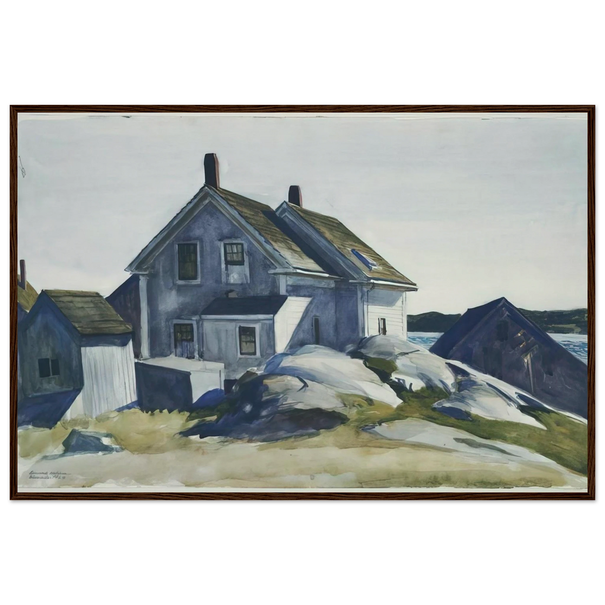 House at the Fort, Gloucester Framed Poster | Edward Hopper Framed Prints Wall Art | Edward Hopper Print