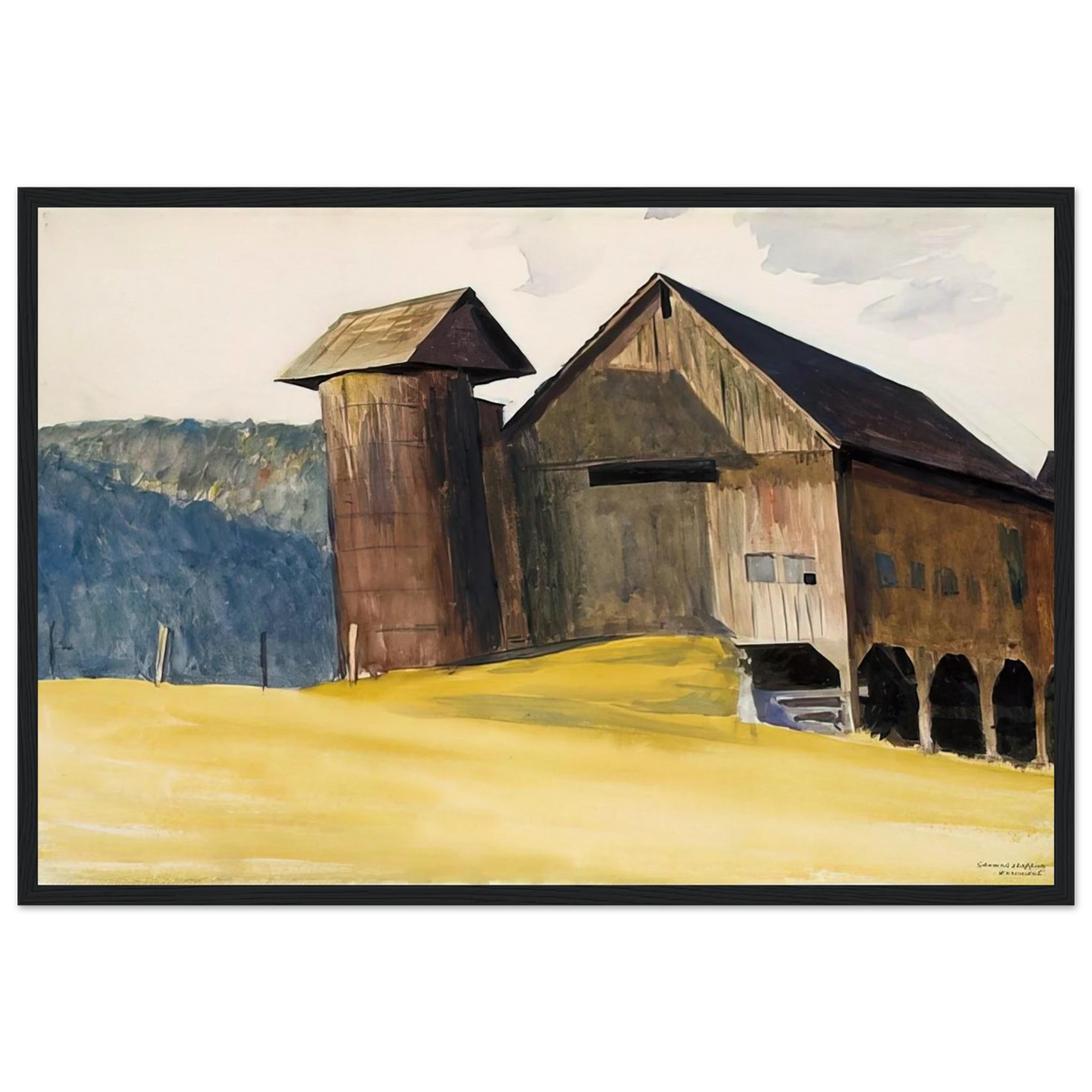 Barn and Silo, Vermont Framed Poster | Edward Hopper Framed Prints Wall Art | Edward Hopper Print