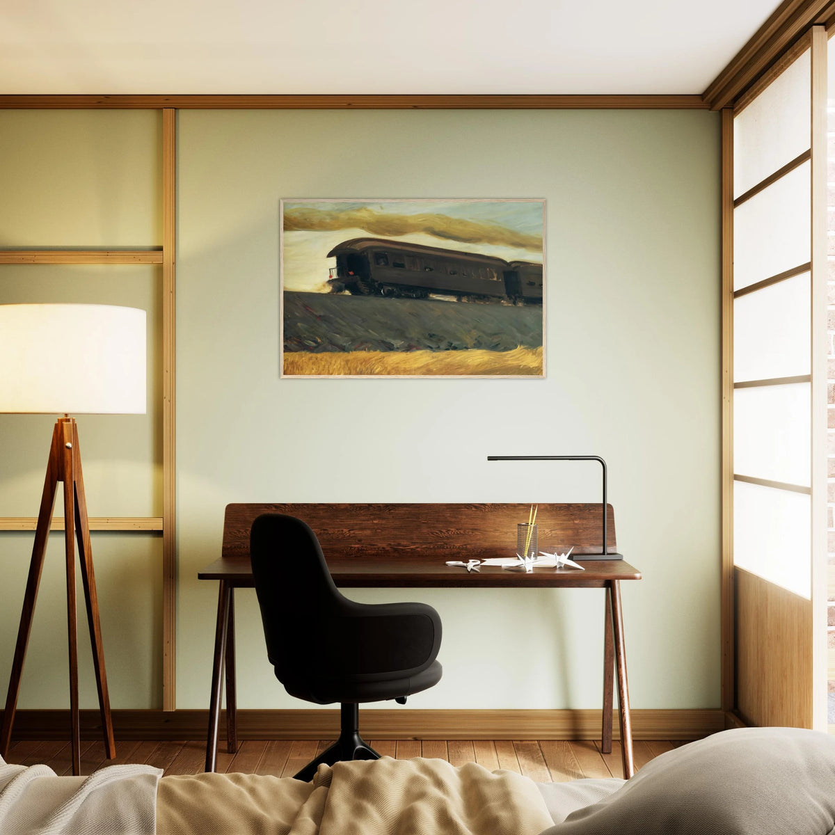 Railroad Train Framed Poster | Edward Hopper Framed Prints Wall Art | Edward Hopper Print