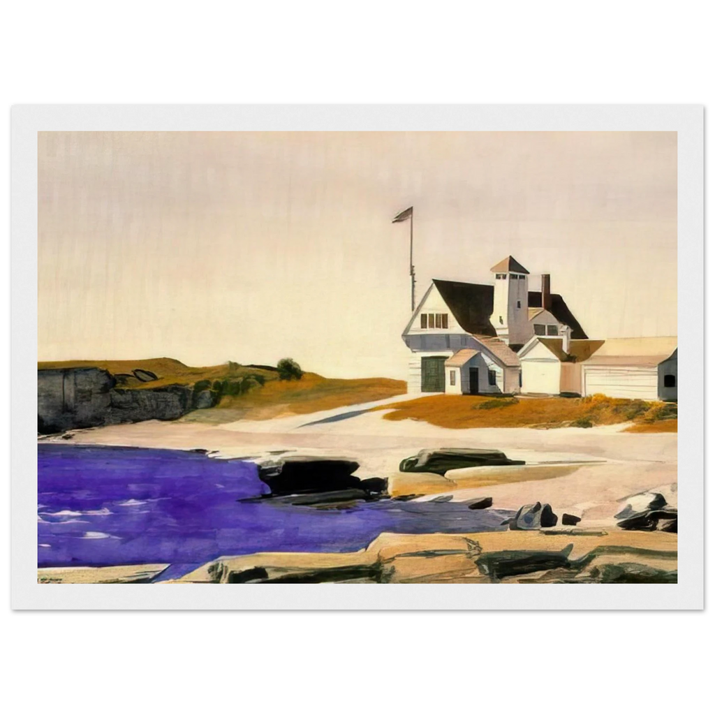 Coast Guard Station, Two Lights, Maine Framed Poster | Edward Hopper Framed Prints Wall Art | Edward Hopper Print