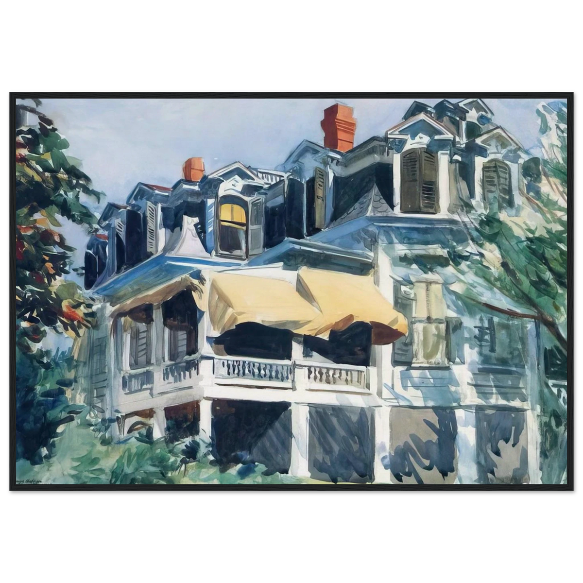 The Mansard Roof Framed Poster | Edward Hopper Framed Prints Wall Art | Edward Hopper Print