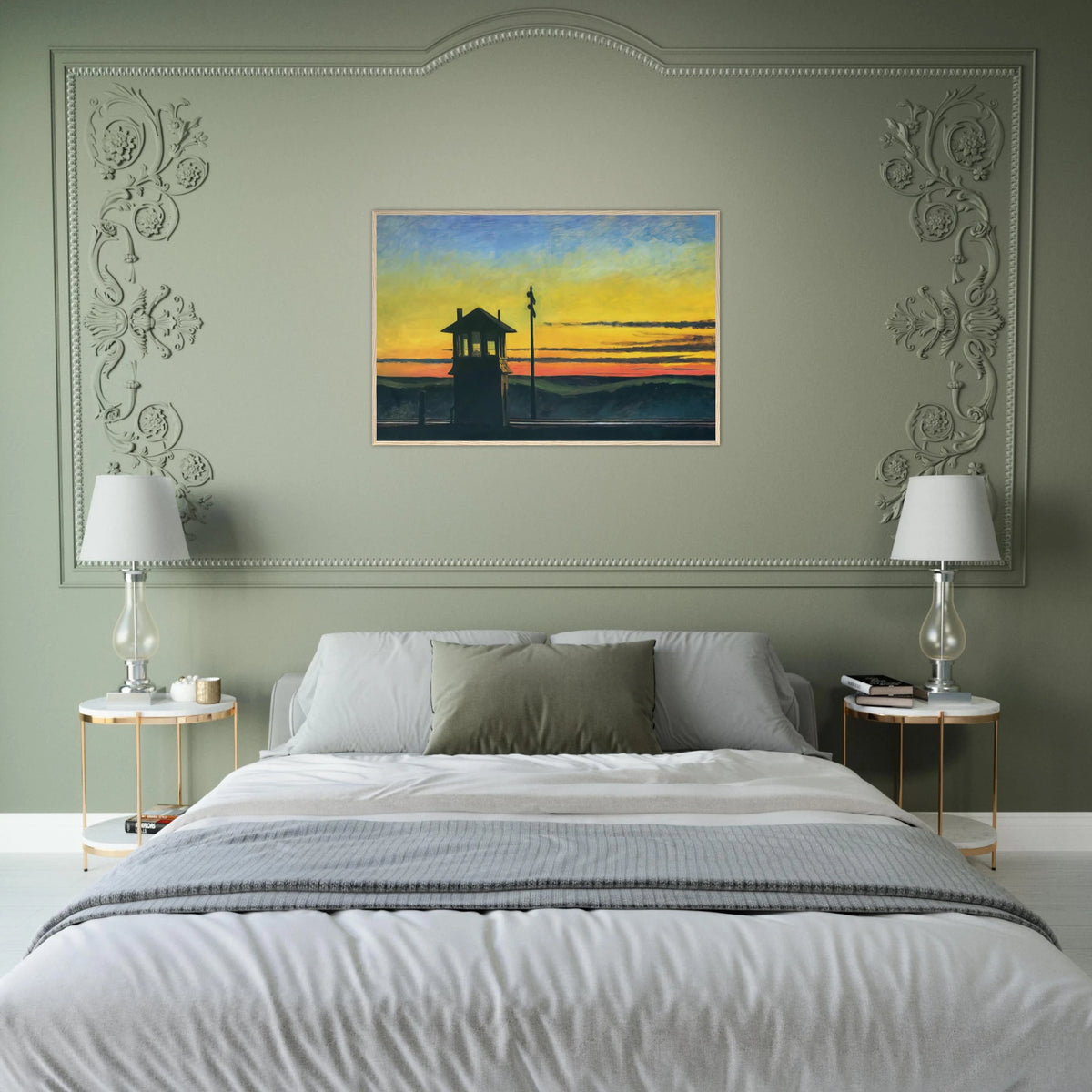 Railroad Sunset Framed Poster | Edward Hopper Framed Prints Wall Art | Edward Hopper Print