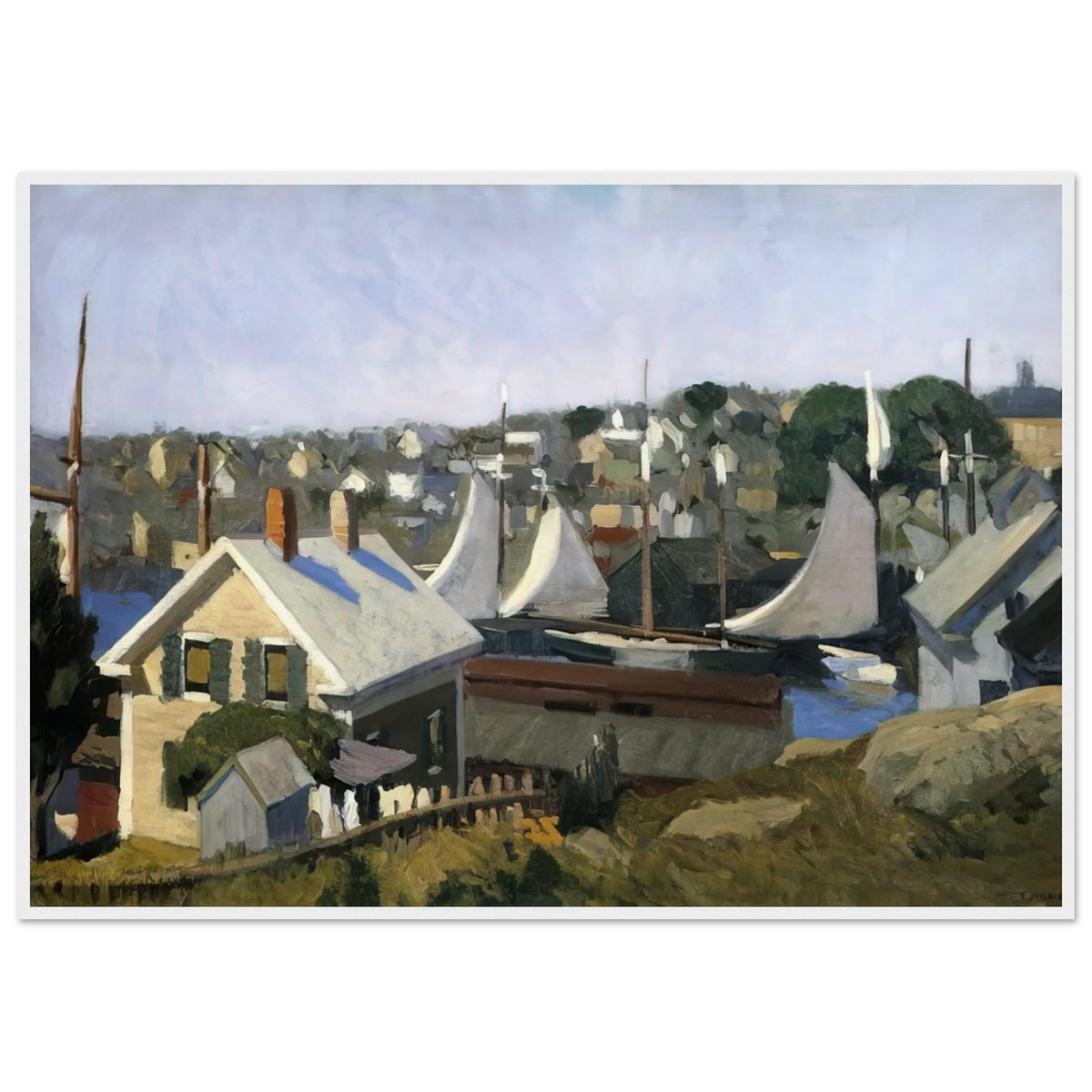 Gloucester Harbor Framed Poster | Edward Hopper Framed Prints Wall Art | Edward Hopper Print