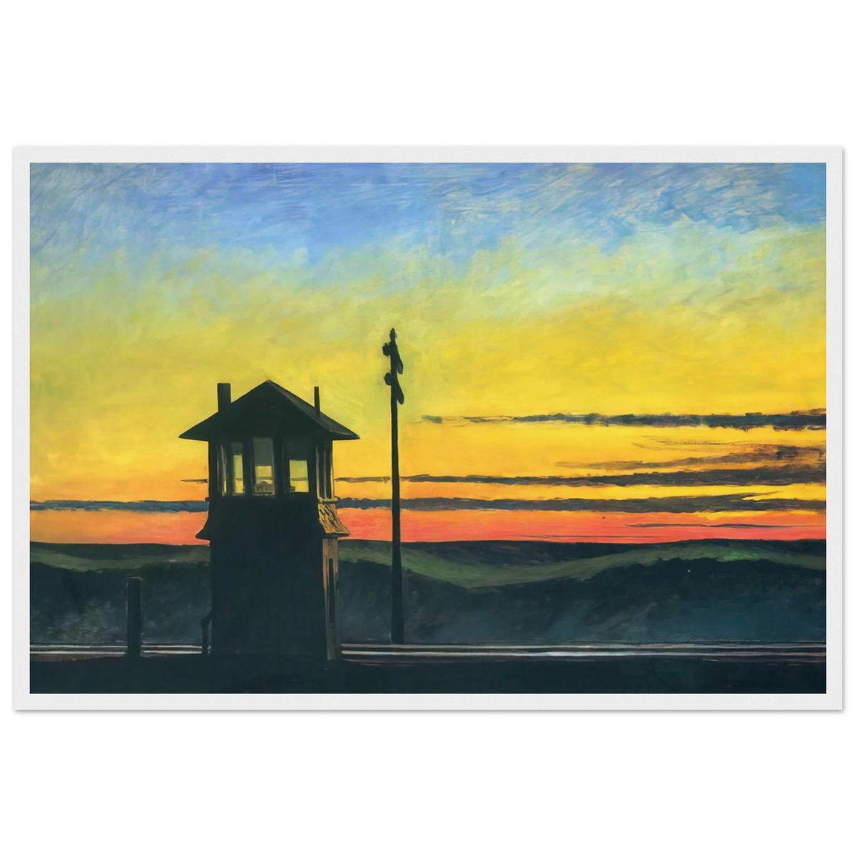 Railroad Sunset Framed Poster | Edward Hopper Framed Prints Wall Art | Edward Hopper Print