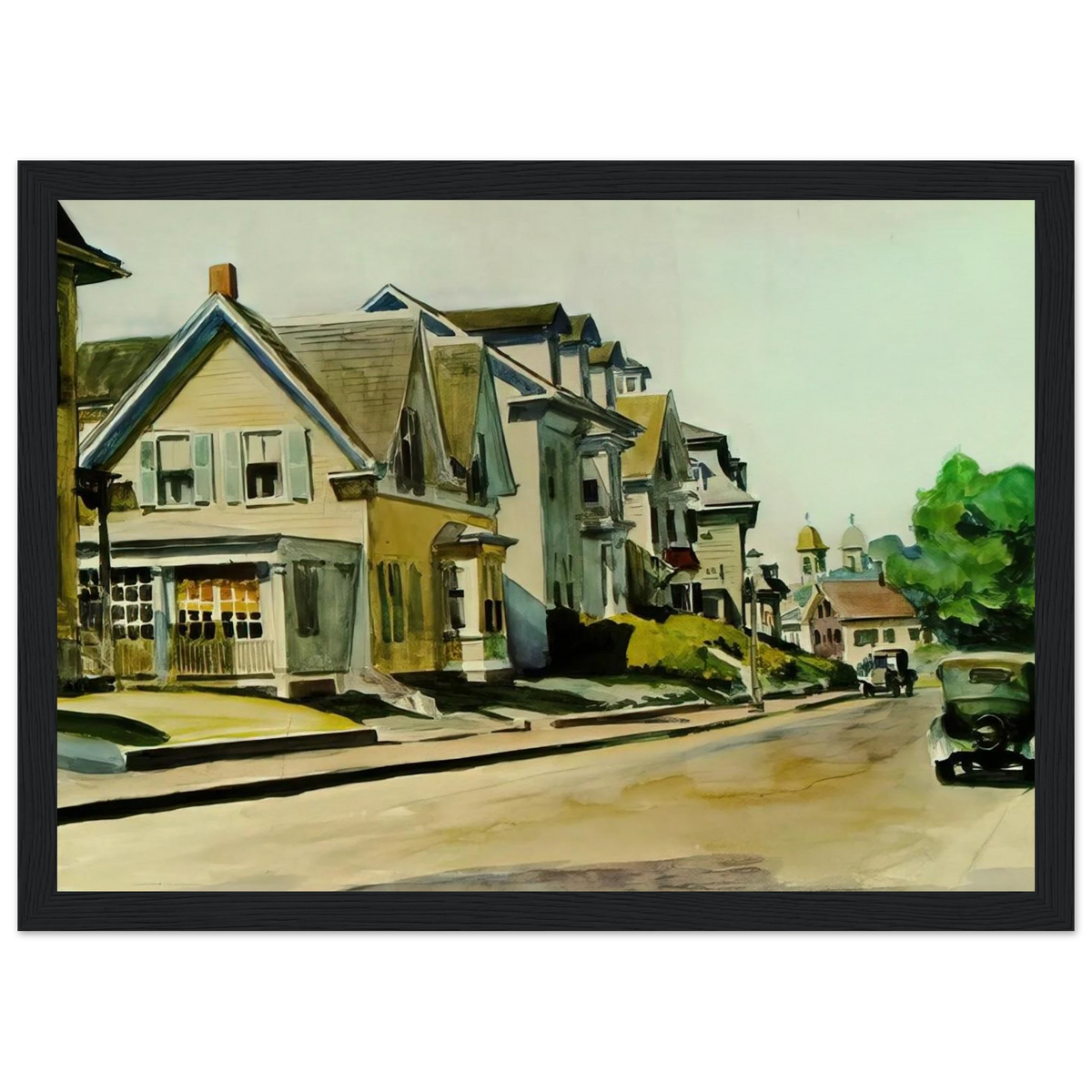 Sun on Prospect Street Gloucester, Massachusetts Framed Poster | Edward Hopper Framed Prints Wall Art | Edward Hopper Print