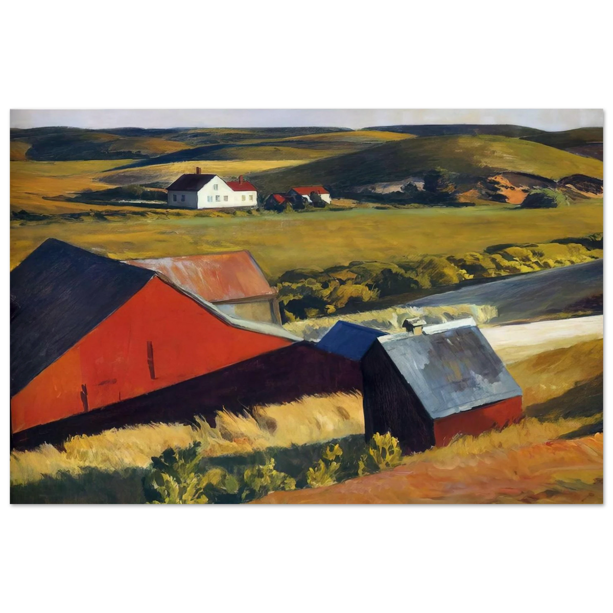 Cobbs Barns and Distant Houses Poster | Edward Hopper Poster | Edward Hopper Print