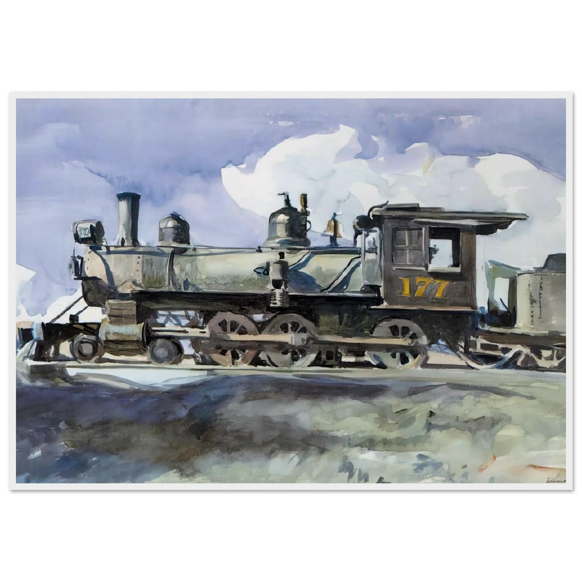 D. and R. G. Locomotive Framed Poster | Edward Hopper Framed Prints Wall Art | Edward Hopper Print