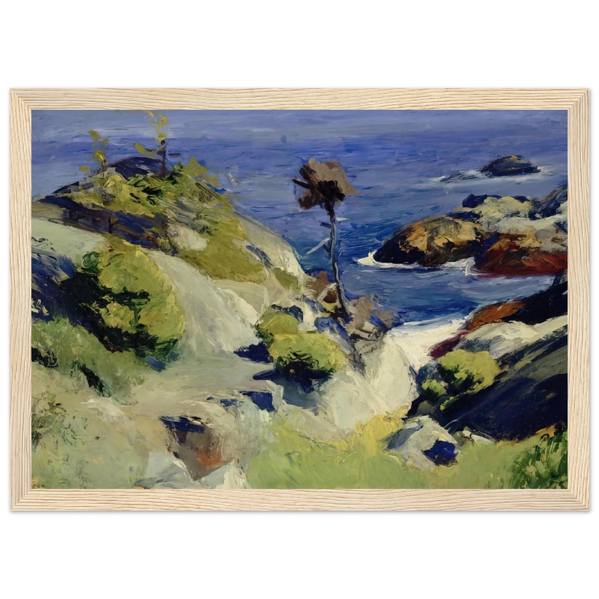 Monhegan Landscape Framed Poster | Edward Hopper Framed Prints Wall Art | Edward Hopper Print