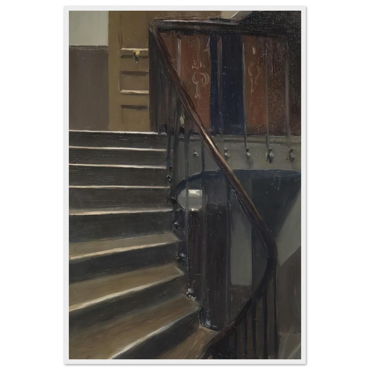 Stairway at 48 rue de Lille, Paris Framed Poster | Edward Hopper Framed Prints Wall Art | Edward Hopper Print