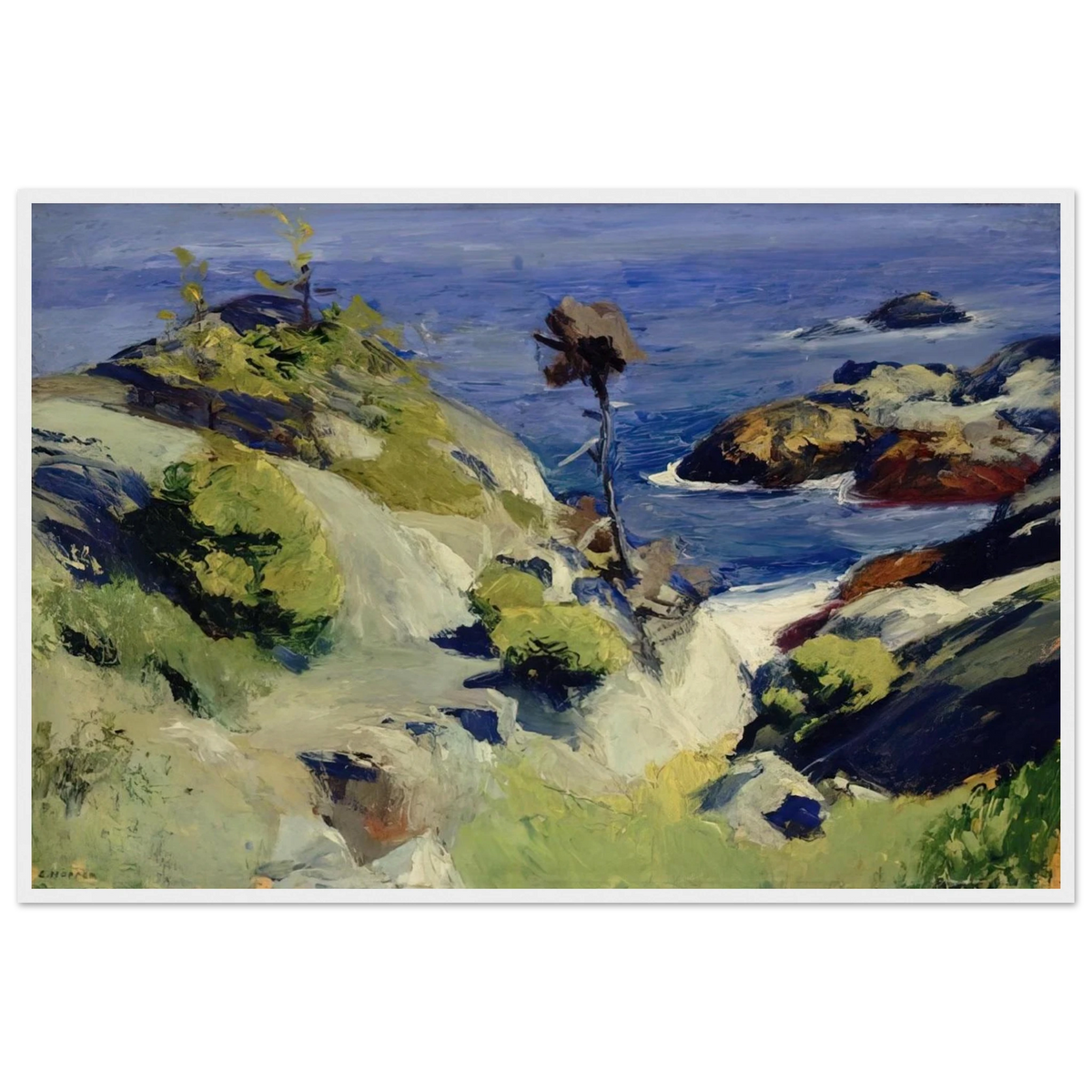 Monhegan Landscape Framed Poster | Edward Hopper Framed Prints Wall Art | Edward Hopper Print