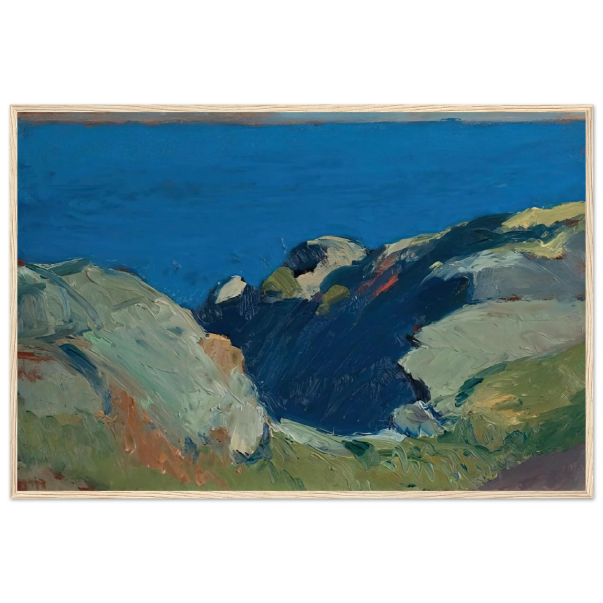 Rocks and Sea Framed Poster | Edward Hopper Framed Prints Wall Art | Edward Hopper Print