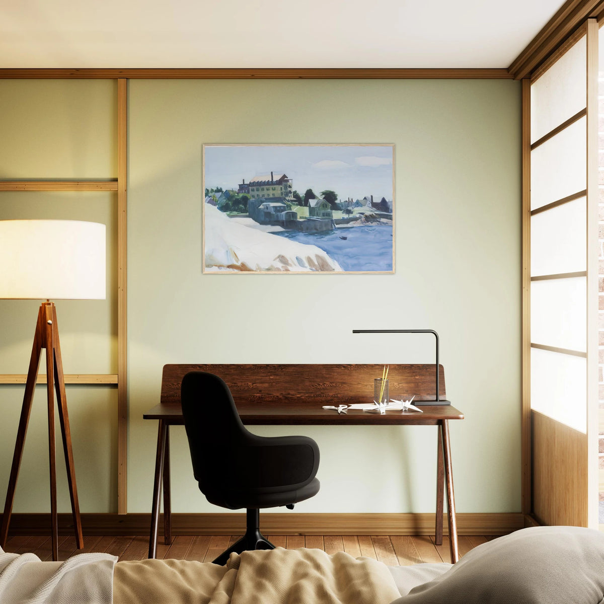 Small Town on Cove Framed Poster | Edward Hopper Framed Prints Wall Art | Edward Hopper Print
