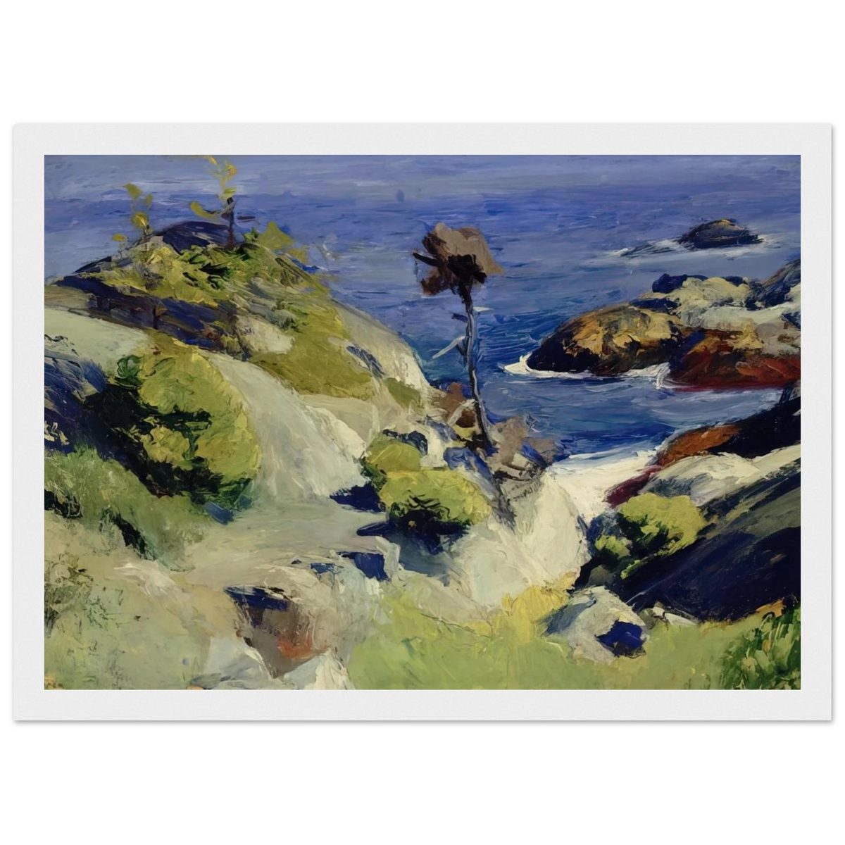 Monhegan Landscape Framed Poster | Edward Hopper Framed Prints Wall Art | Edward Hopper Print