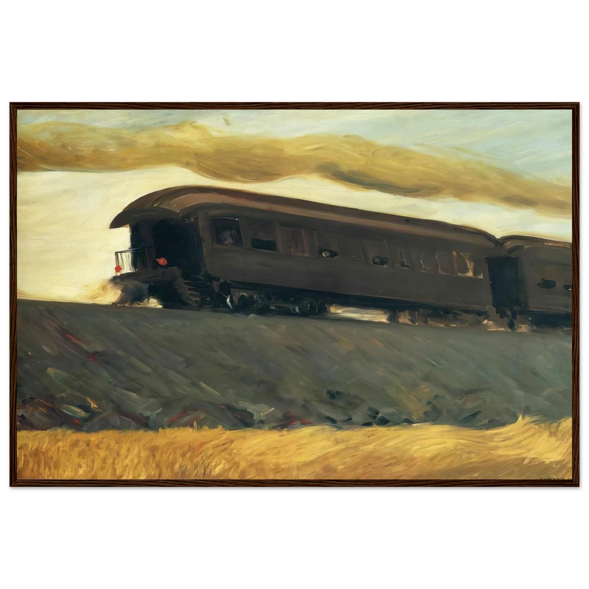 Railroad Train Framed Poster | Edward Hopper Framed Prints Wall Art | Edward Hopper Print
