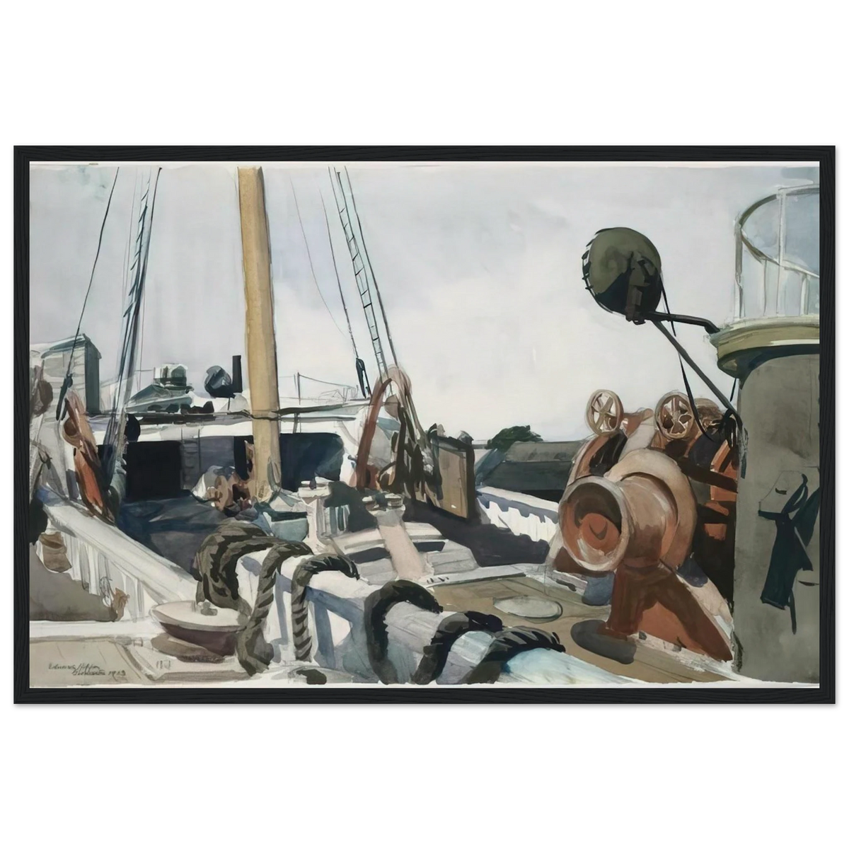 Deck of a Beam Trawler, Gloucester Framed Poster | Edward Hopper Framed Prints Wall Art | Edward Hopper Print
