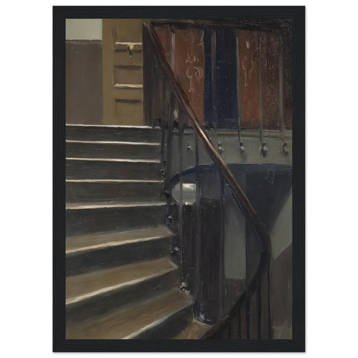 Stairway at 48 rue de Lille, Paris Framed Poster | Edward Hopper Framed Prints Wall Art | Edward Hopper Print