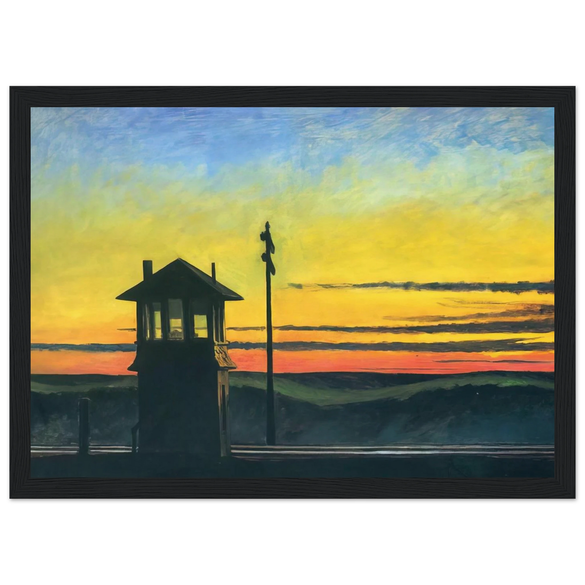 Railroad Sunset Framed Poster | Edward Hopper Framed Prints Wall Art | Edward Hopper Print