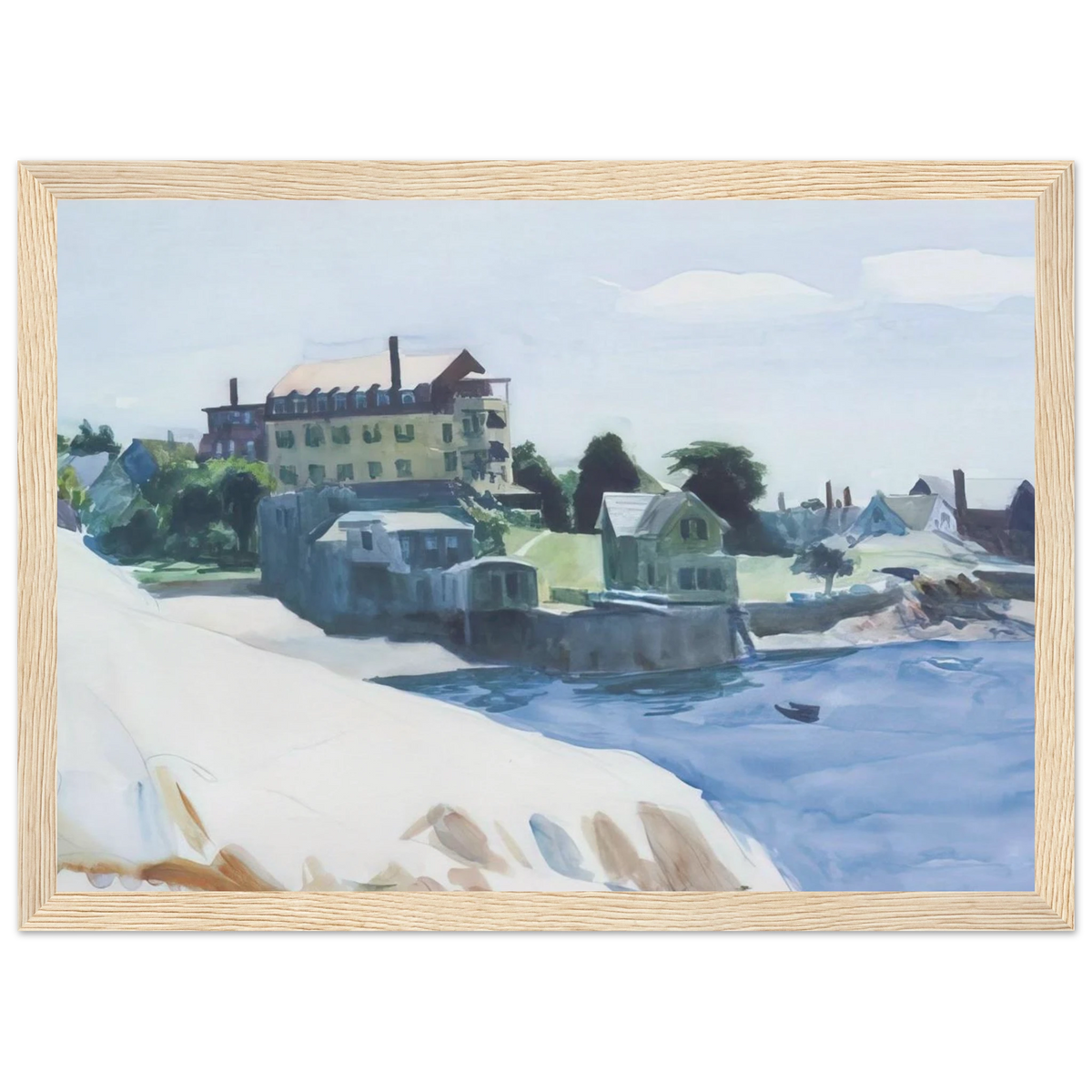 Small Town on Cove Framed Poster | Edward Hopper Framed Prints Wall Art | Edward Hopper Print