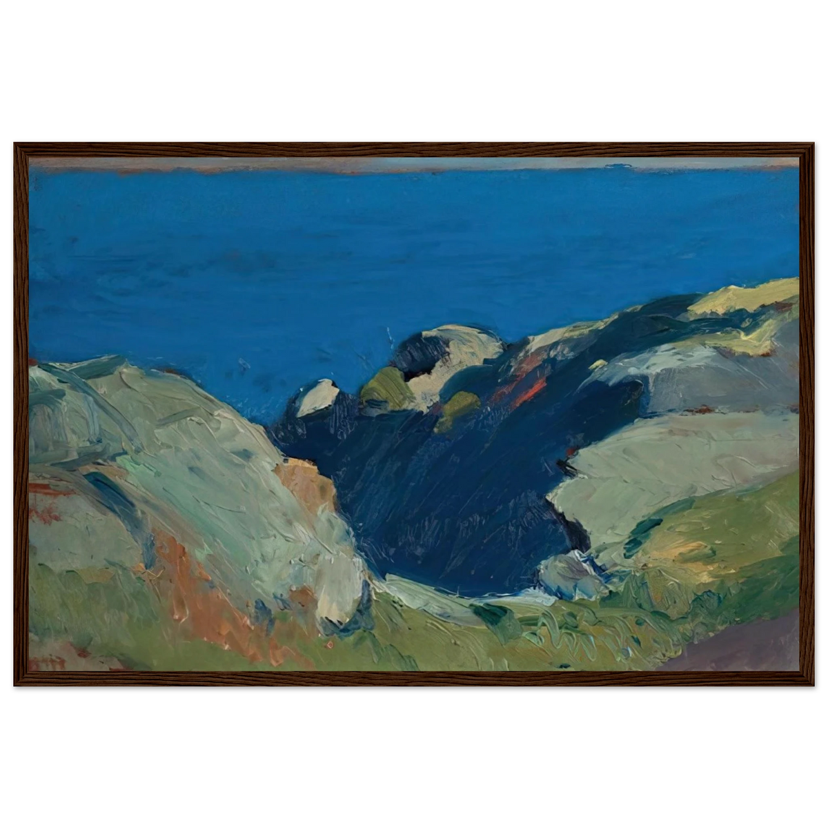 Rocks and Sea Framed Poster | Edward Hopper Framed Prints Wall Art | Edward Hopper Print