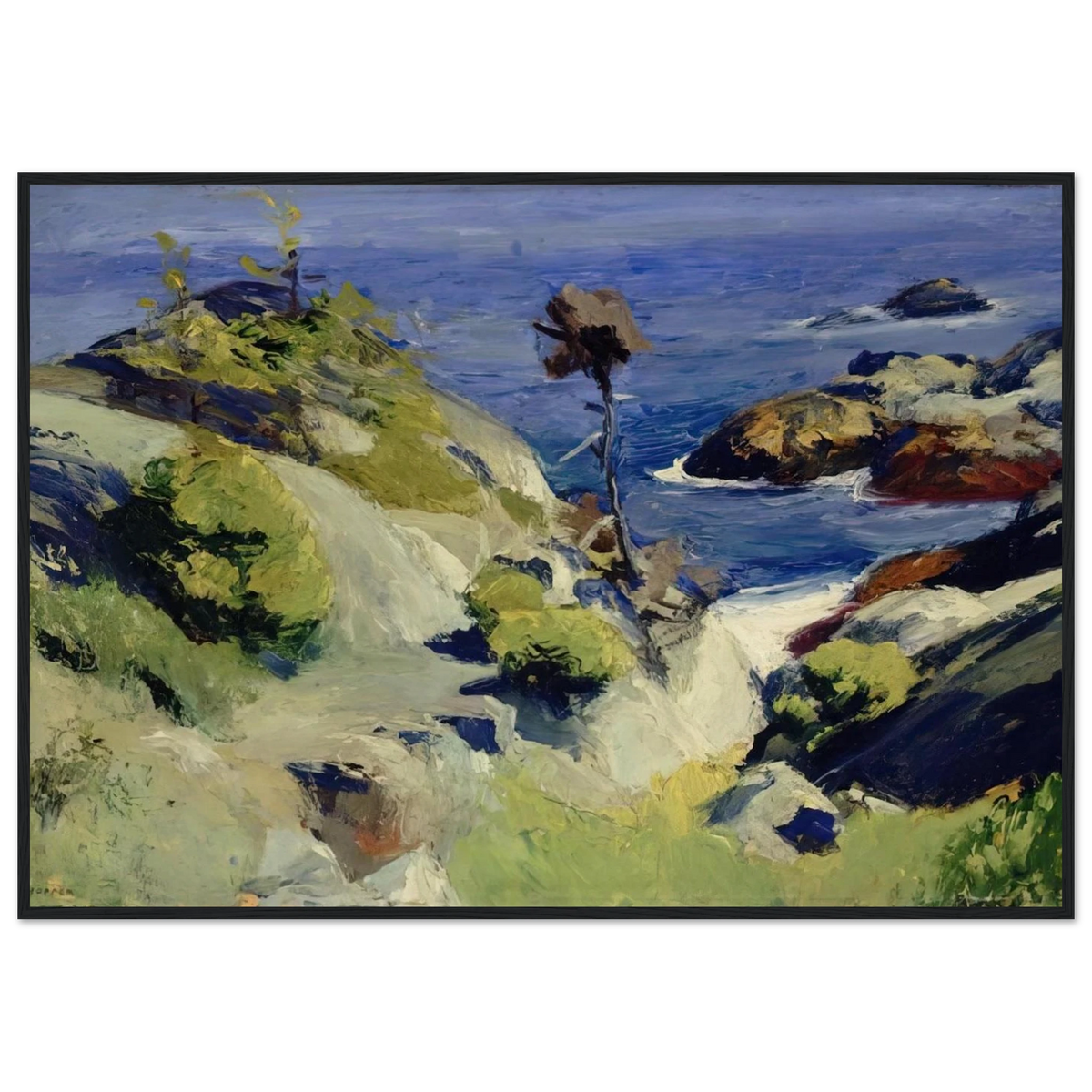 Monhegan Landscape Framed Poster | Edward Hopper Framed Prints Wall Art | Edward Hopper Print