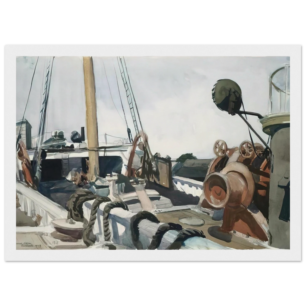 Deck of a Beam Trawler, Gloucester Framed Poster | Edward Hopper Framed Prints Wall Art | Edward Hopper Print